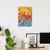 Met de hand geschilderde abstracte energie kleurui poster (Thuiskantoor)