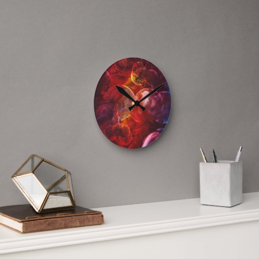 Met de hand geschilderde abstracte fantasieschilde ronde klok (Kantoor)