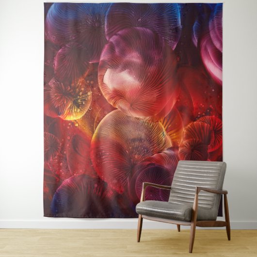 Met de hand geschilderde abstracte fantasieschilde wandkleed (In situ)