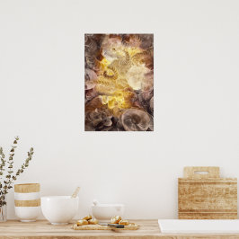 Met de hand geschilderde abstracte gloed in aardet poster