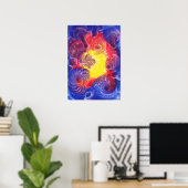 Met de hand geschilderde abstracte kosmische licht poster (Thuiskantoor)