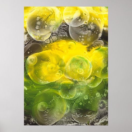 Met de hand geschilderde abstracte kunst geel en g poster (Voorkant)