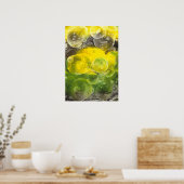 Met de hand geschilderde abstracte kunst geel en g poster (Keuken)