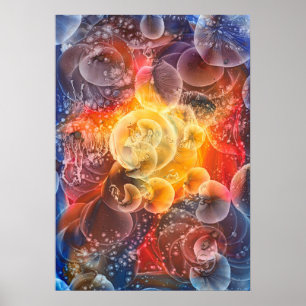 Met de hand geschilderde abstracte kunst - kosmisc poster