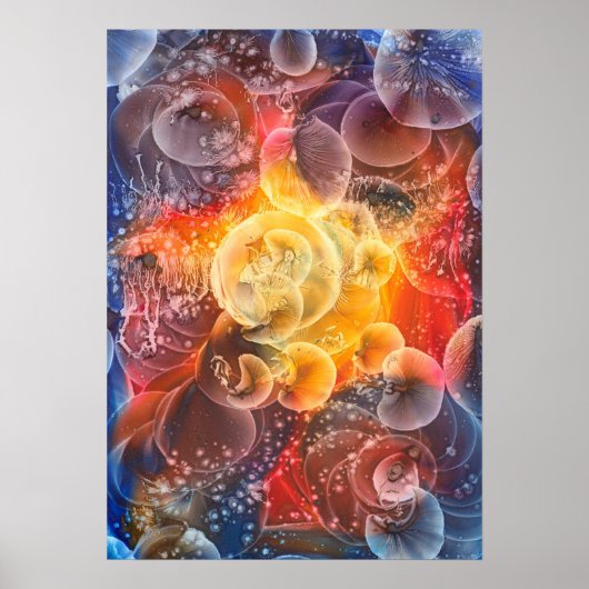 Met de hand geschilderde abstracte kunst - kosmisc poster (Voorkant)