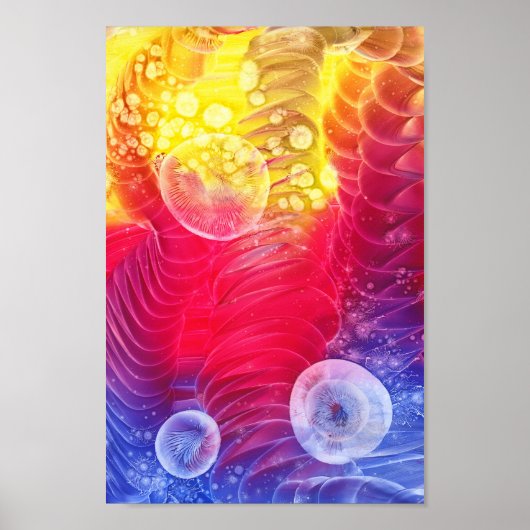 Met de hand geschilderde abstracte kunst met zonne poster (Voorkant)