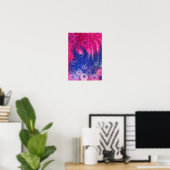 Met de hand geschilderde abstracte kunst roze en b poster (Thuiskantoor)