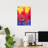 Met de hand geschilderde abstracte kunstwerk rood poster (Thuiskantoor)