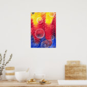 Met de hand geschilderde abstracte kunstwerk rood poster (Keuken)