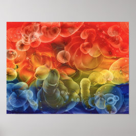 Met de hand geschilderde abstracte schildering in poster