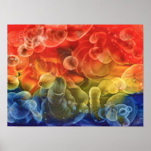 Met de hand geschilderde abstracte schildering in  poster