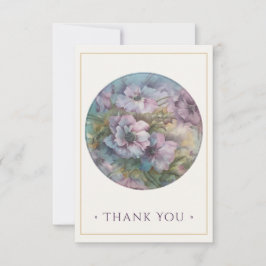 Met de hand geschilderde Anemonen Dankkaart — Plum Notitiekaartje