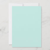Met de hand geschilderde aqua blad bruiloft kaart (Achterkant)