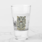Met de hand geschilderde bedreigde sneeuwluipaard glas (Voorkant)