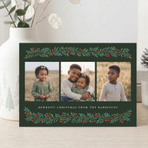 Met de hand geschilderde bes botanische Kerst foto