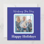 Met de hand geschilderde besneeuwde winterbomen BL Feestdagenkaart (Voorkant)