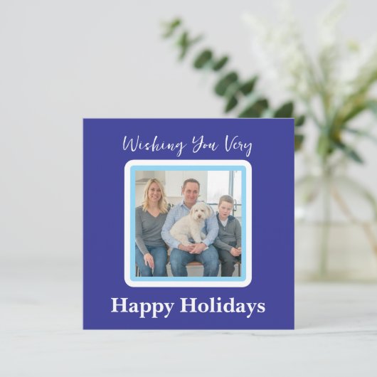 Met de hand geschilderde besneeuwde winterbomen FO Feestdagenkaart (Staand voorkant)