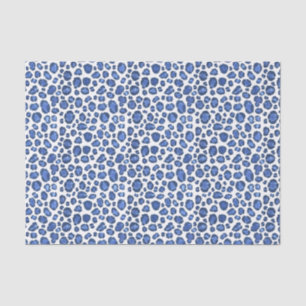 Met de hand geschilderde blauwe en witte luipaard  tissuepapier