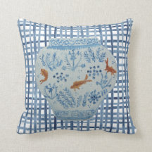 Met de hand geschilderde blauwwitte gemberpot thro