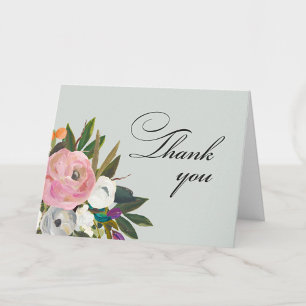 Met de hand geschilderde bloemen 100ste verjaardag bedankkaart