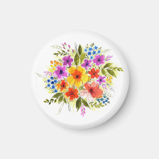 Met de hand geschilderde bloemen, helder watercolo magneet