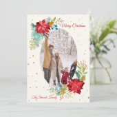 Met de hand geschilderde bloemenfoto vakantiekaart feestdagenkaart (Staand voorkant)