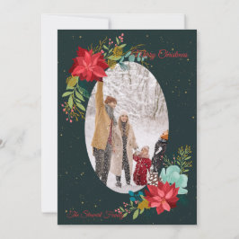 Met de hand geschilderde bloemfoto vakantiekaart feestdagenkaart