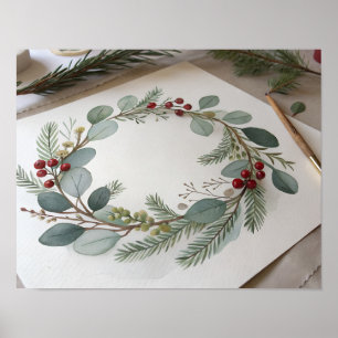 Met de hand geschilderde botanische afbeelding poster