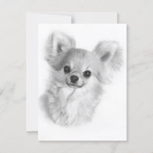 Met de hand geschilderde Chihuahua-hondenuitdrukki Briefkaart