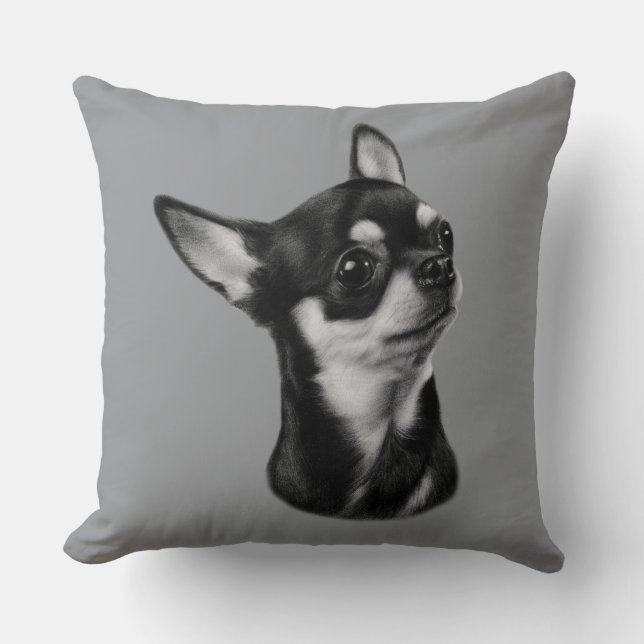 Met de hand geschilderde Chihuahua Kussen (Voorkant)