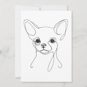Met de hand geschilderde Chihuahua minimalistische Kaart