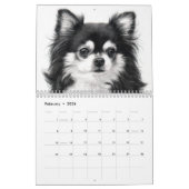 Met de hand geschilderde Chihuahua portretten Kalender (Feb 2026)