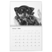 Met de hand geschilderde Chihuahua portretten Kalender (Jan 2026)