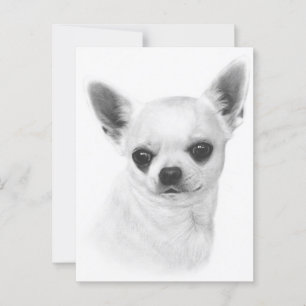 Met de hand geschilderde Chihuahuagezichtsuitdrukk Briefkaart