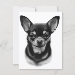 Met de hand geschilderde Chihuahuahuisdierportret Briefkaart