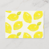 Met de hand geschilderde citroen & blauwe ruiten d informatiekaartje (Achterkant)