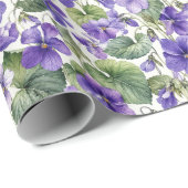 Met de hand geschilderde delicate violette botanic cadeaupapier (Rol Hoek)