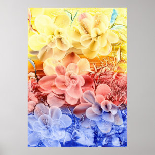 Met de hand geschilderde fantasie bloemschildering poster