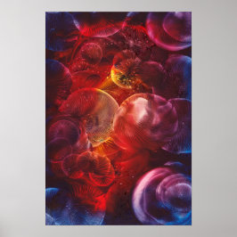 Met de hand geschilderde fantasieschildering over poster