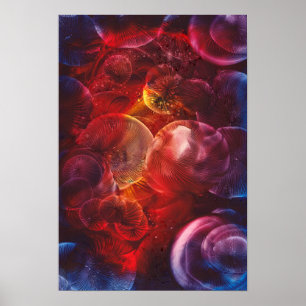 Met de hand geschilderde fantasieschildering over  poster