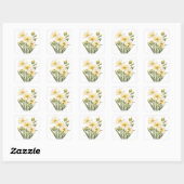 Met de hand geschilderde gele bloemen sticker (Vel)