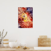 Met de hand geschilderde Gouache Bloemige Abstract Poster (Keuken)