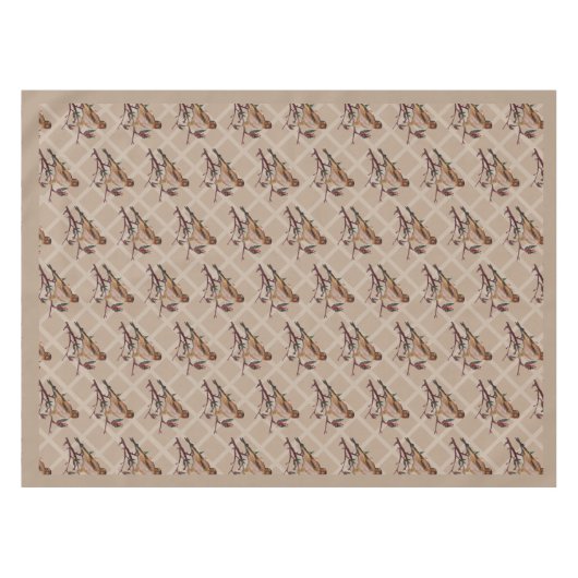 Met de hand geschilderde gouden kerstavond vogelvo tafelkleed (Voorkant (Horizontaal))