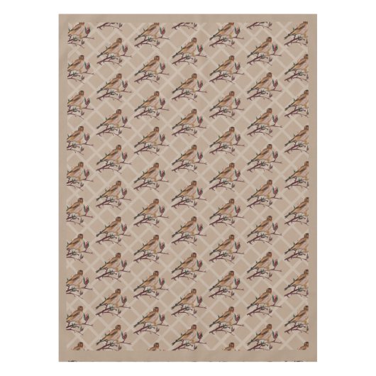 Met de hand geschilderde gouden kerstavond vogelvo tafelkleed (Voorkant)