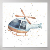 Met de hand geschilderde helikopter poster voor ee (Voorkant)