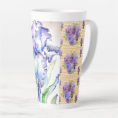 Met de hand geschilderde Iris Irissen Bloem Bloeme Latte Mok (Rechterhoek)