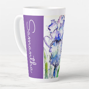 Met de hand geschilderde Iris Irissen Bloem Bloeme Latte Mok