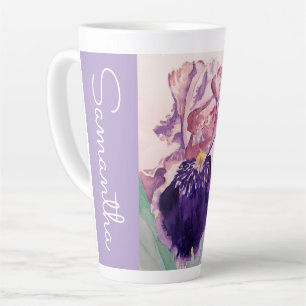 Met de hand geschilderde Iris Irissen Bloem Bloemr Latte Mok