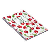 Met de hand geschilderde kersen Persoonlijk recept Notitieboek (Rechterzijde)