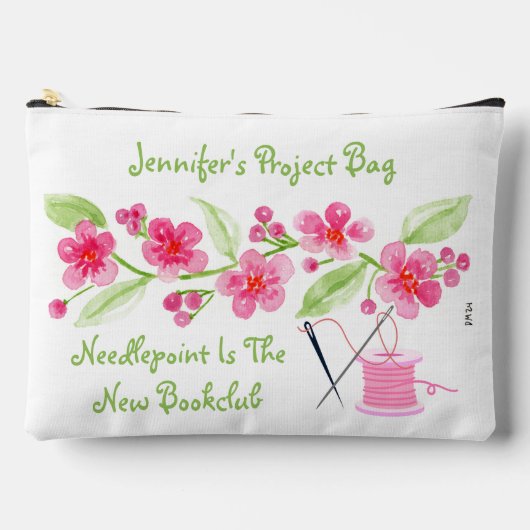 Met de hand geschilderde Kersenbloesem Borduurwerk Etui (Voorkant)